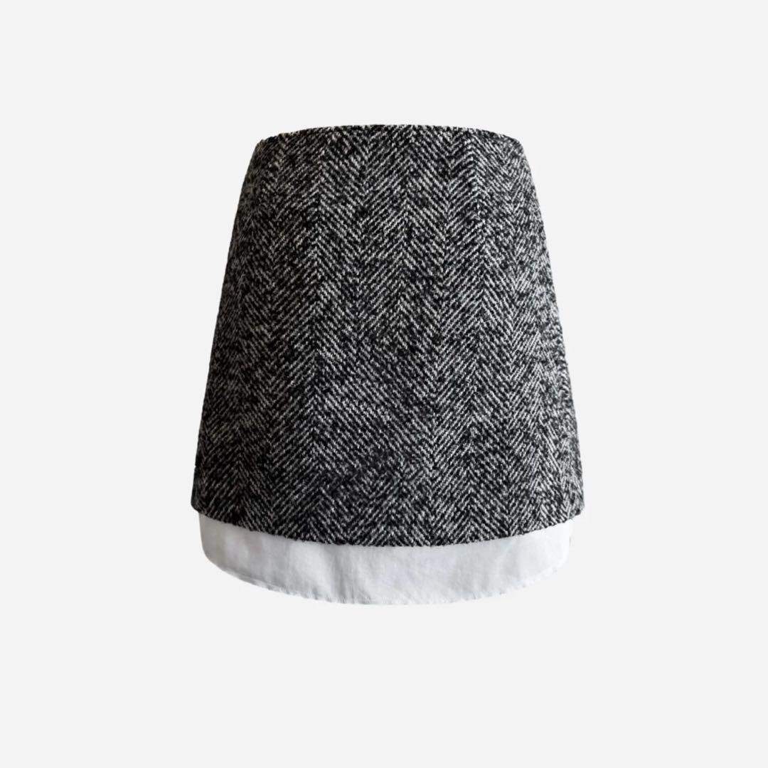 shéllerシェリエ　ヘリンボーンレイヤードスカート　M