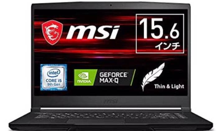 ゲーミングノートPC GF63 1Win10/i5/GTX1650Max-Q