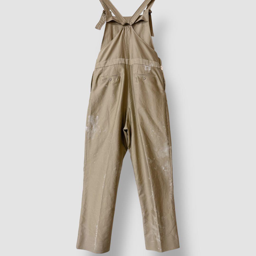 NEAT ニート　オーバーオール　ペイント加工　白ペンキ　サロペット　ベージュ