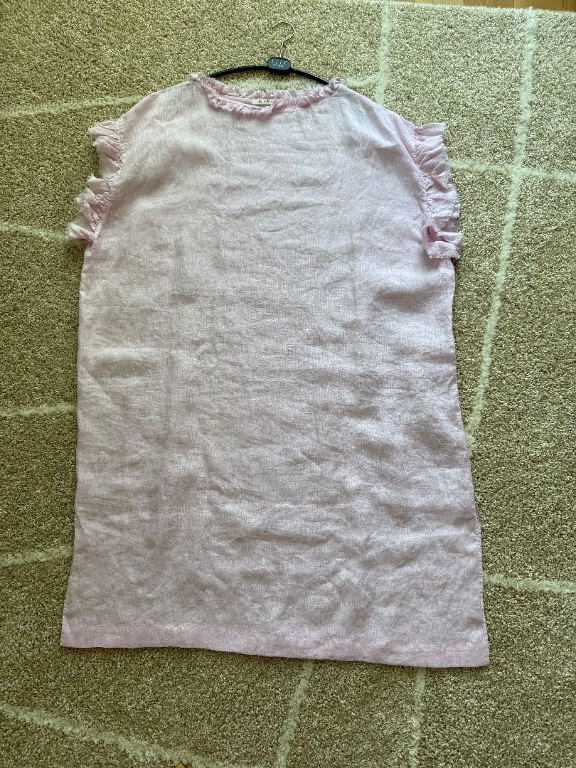 ハウスオブロータス　新品・未使用ピンク フリル付き チュニック ワンピース半袖