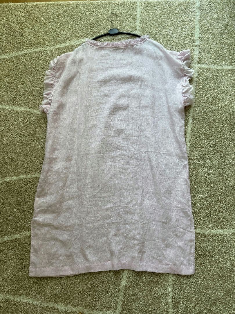 ハウスオブロータス　新品・未使用ピンク フリル付き チュニック ワンピース半袖