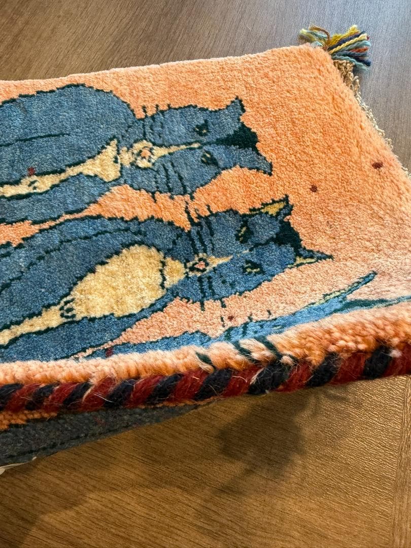 ペルシャギャッベ (ギャベ) チェアマット 40x47cm ギャッベ ラグ 玄関