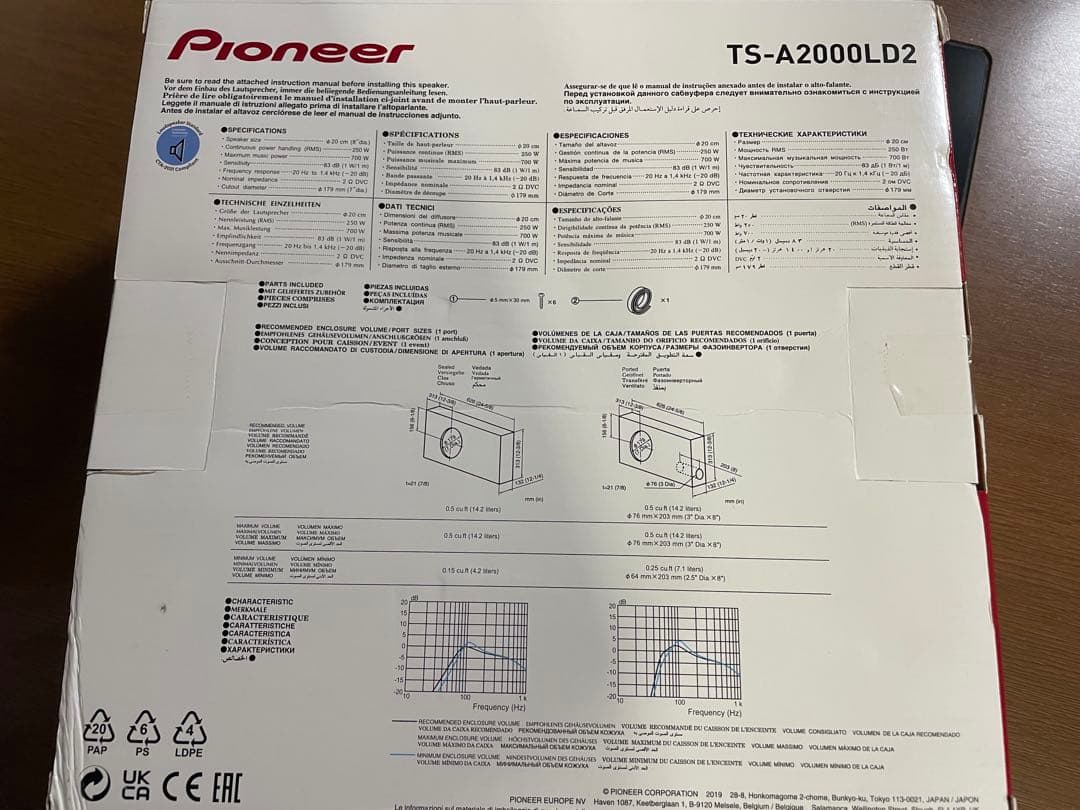Pioneer TS-A2000LD2 8インチウーファー