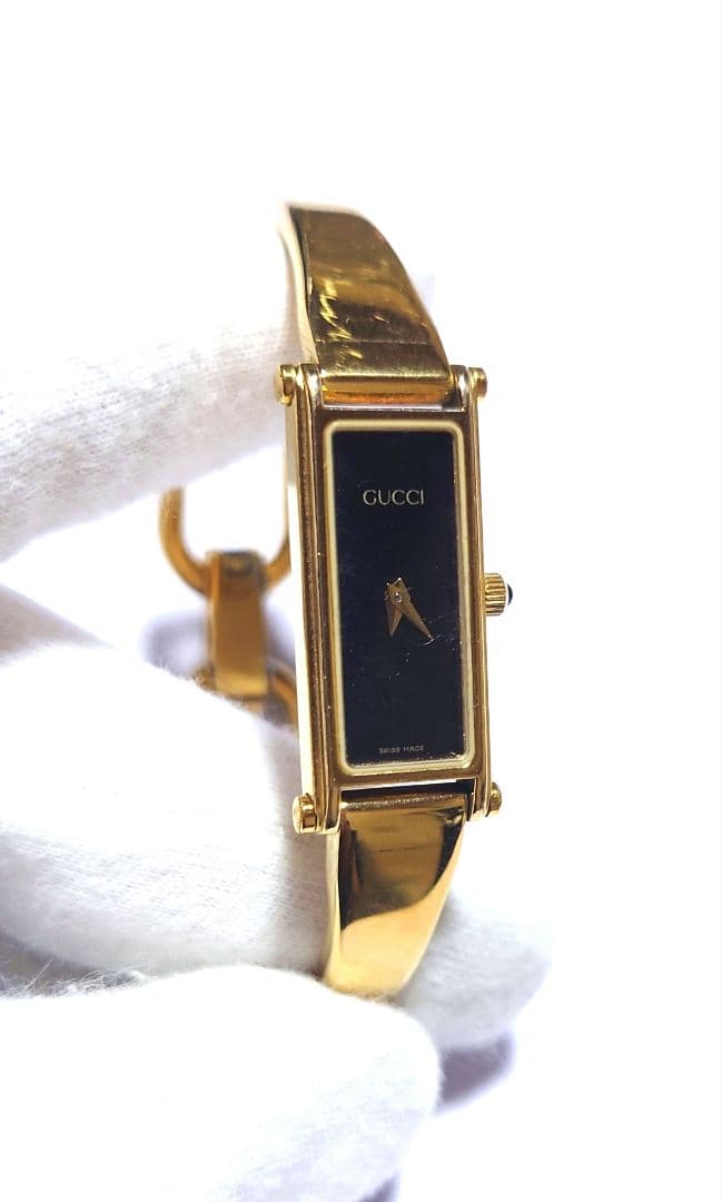 GUCCI レディース腕時計　クォーツ 1500Lゴールド/ブラック 稼働品