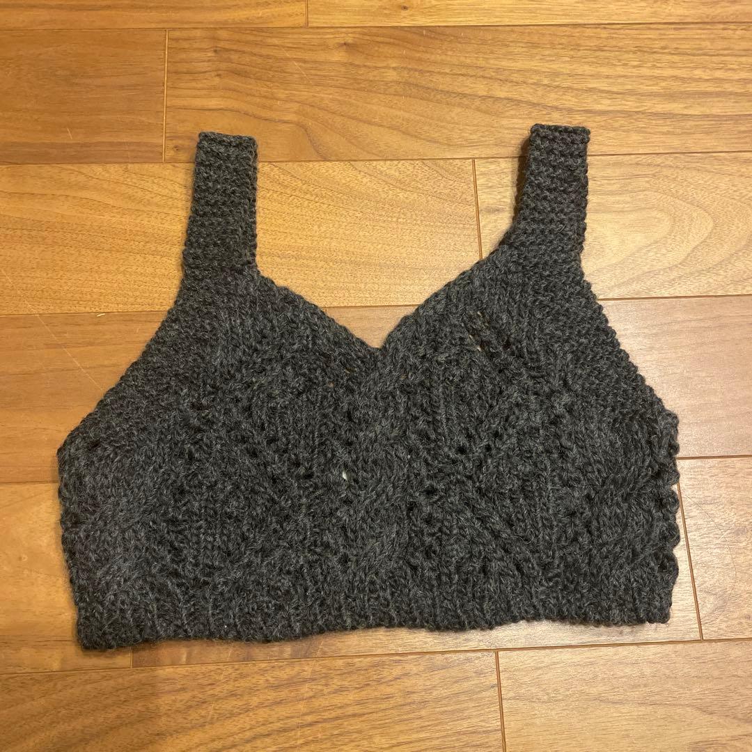 anuke ケーブルニットカーディガン 2色展開　グレー　ビスチェセット