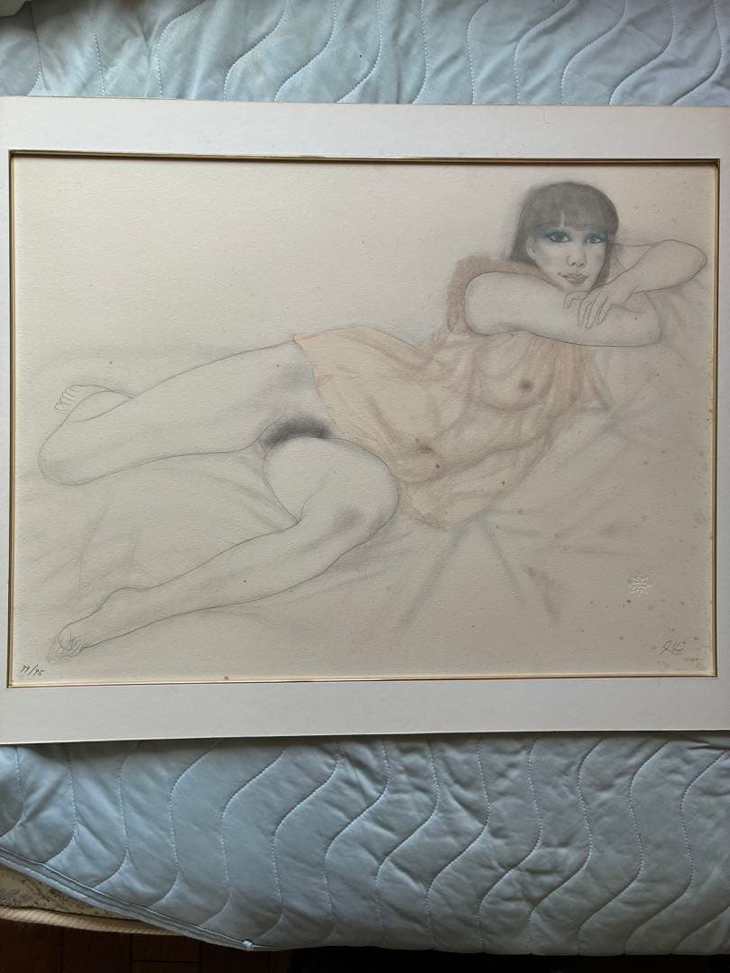 希望額へ　加山又造 裸婦 リトグラフ 直筆サイン 絵画 額装