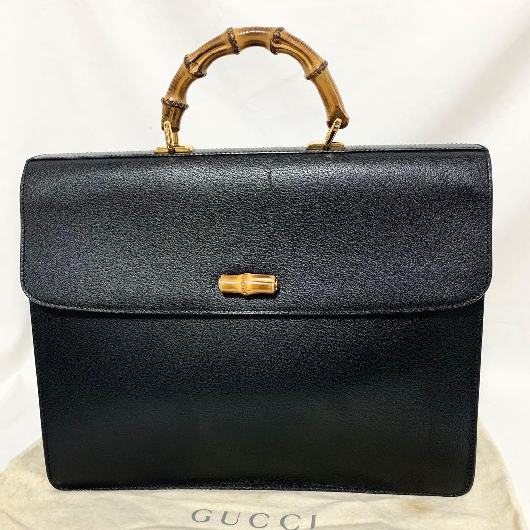 【バンブー】オールドグッチ　OLD GUCCI　ビジネスバッグ　ブリーフケース