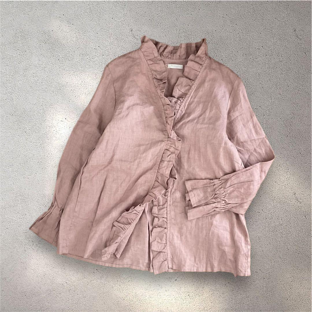 fog linen work 24AW エレナトップ ローズ リネン フリル