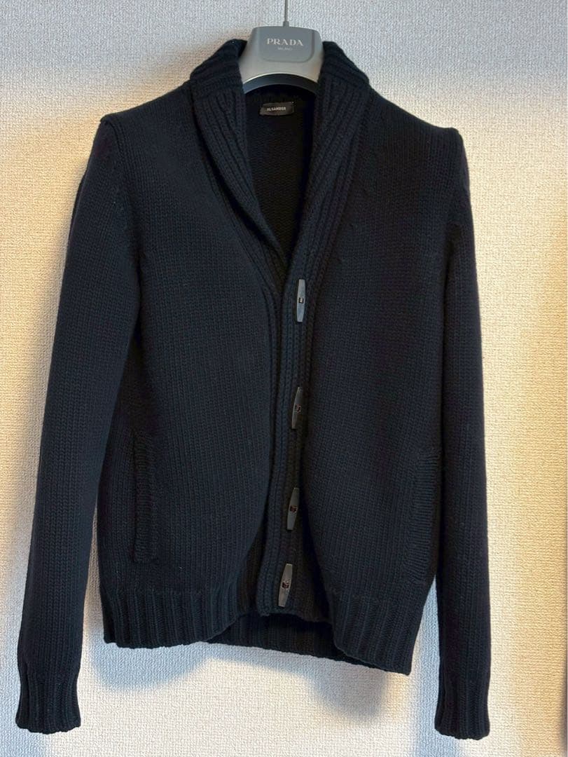 ジルサンダー　ニットジャケット　ショールカラー