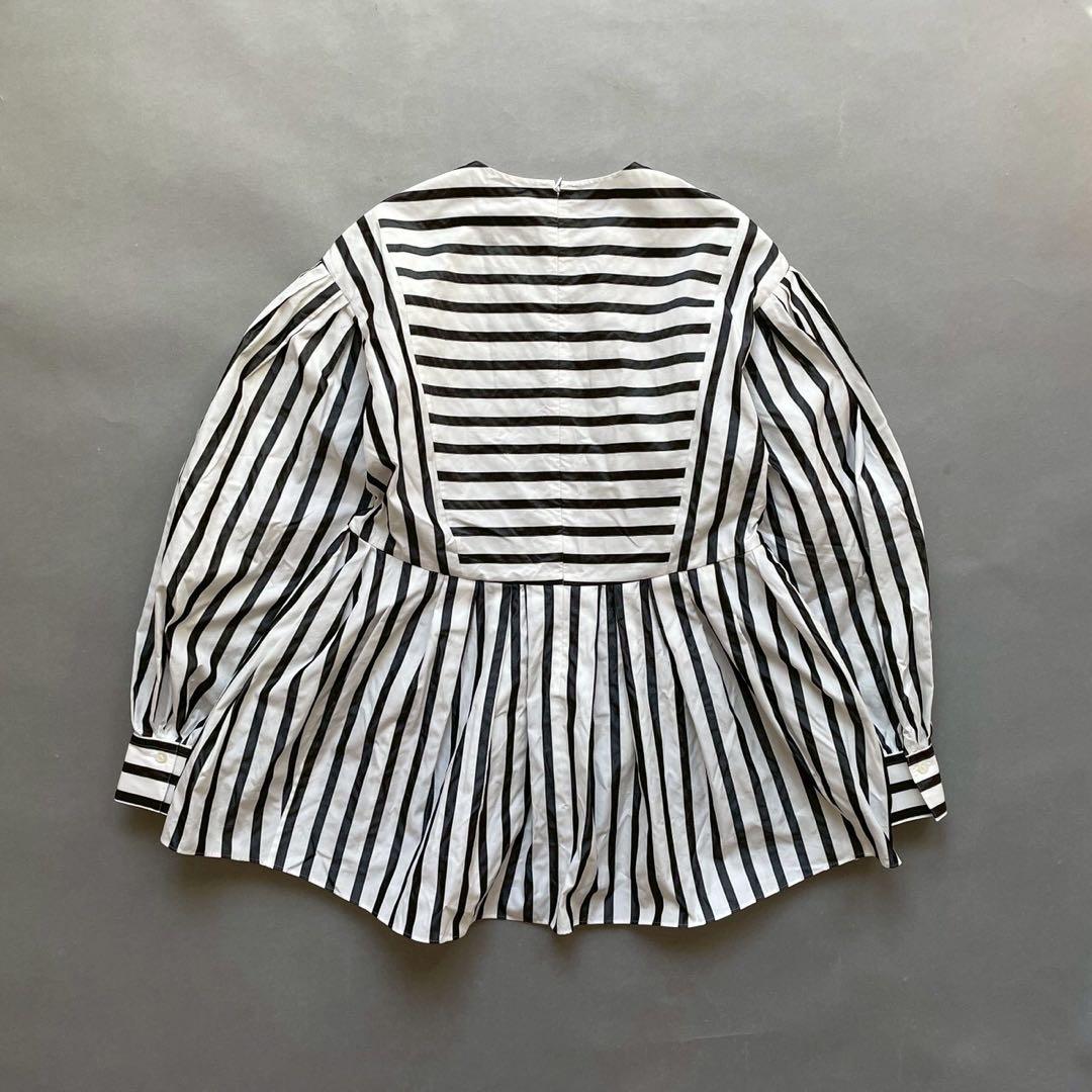 ◎美品◎ CYCLAS シクラス コットンシルク ストライプ 長袖ブラウス
