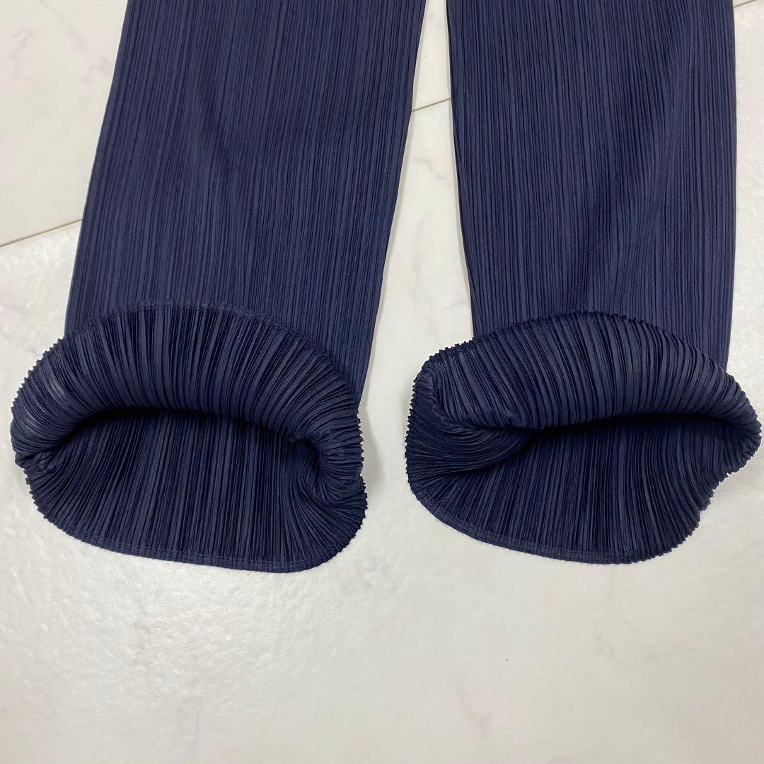 美品★PLEATS PLEASE イッセイミヤケ プリーツパンツ ネイビー 3