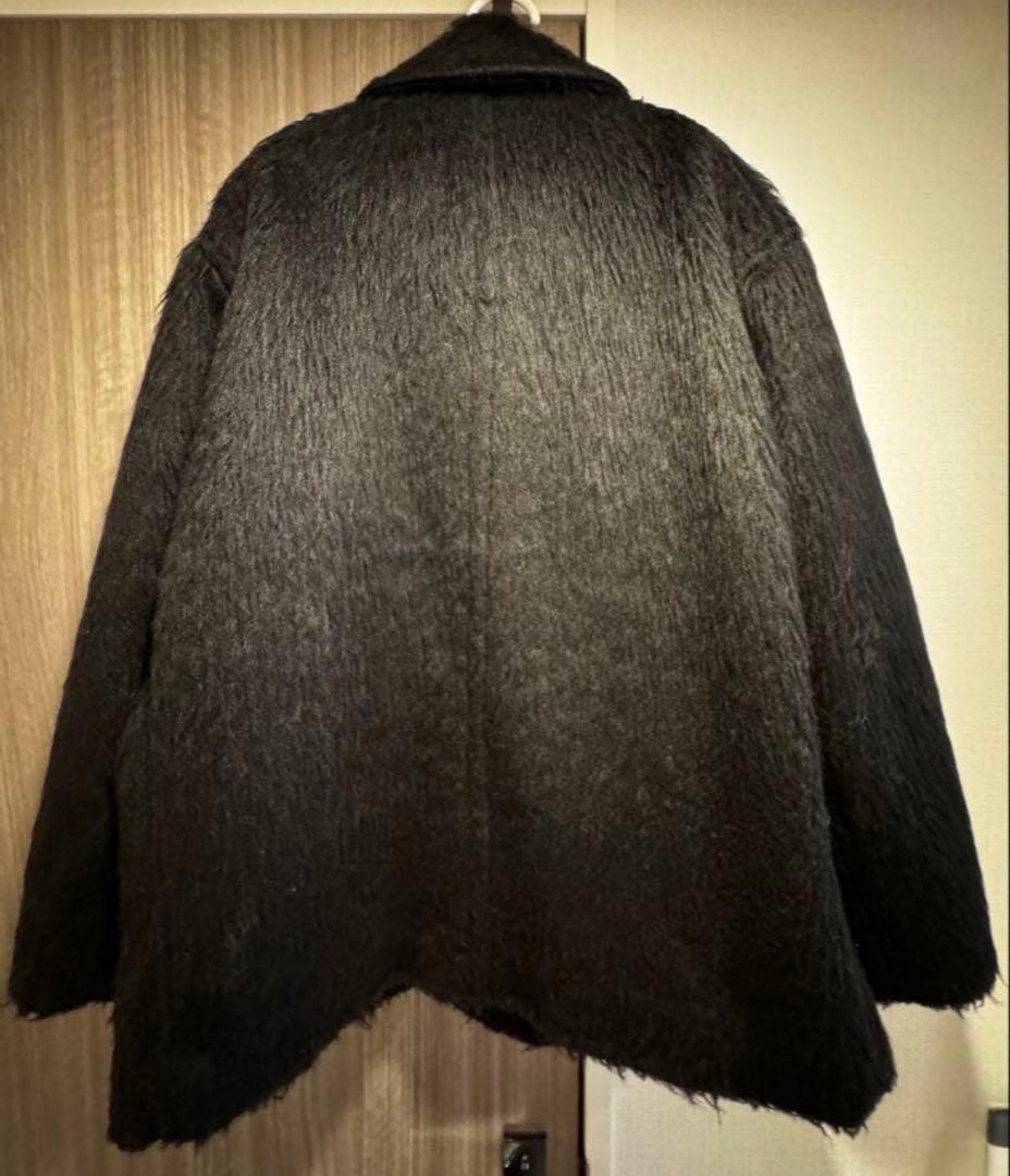 ジャケット・アウター la peau de gem shaggy middle coat black
