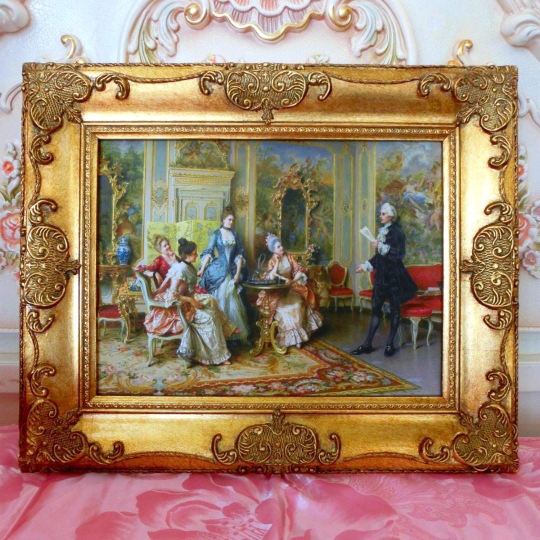 ロココ額絵　中世ヨーロッパ貴族　ゴールド　 2種よりお選び下さい。C・D