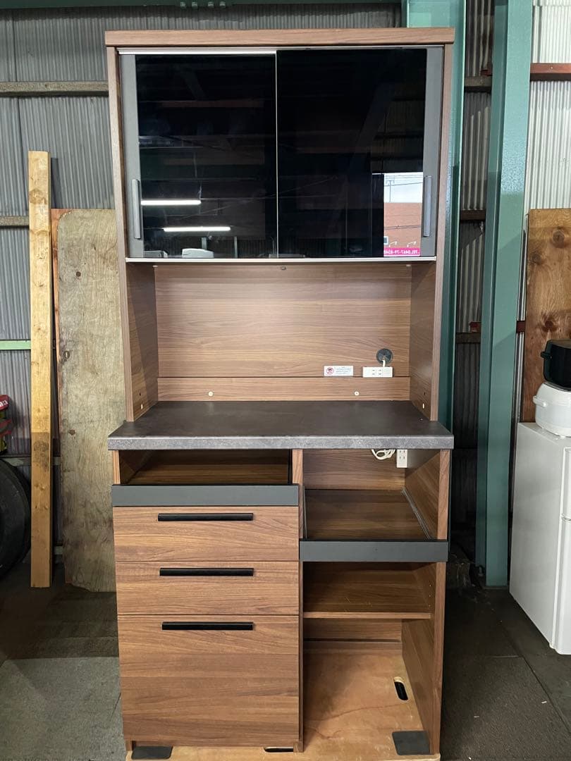 2021年製 パモウナ 食器棚 レンジ台 90cm