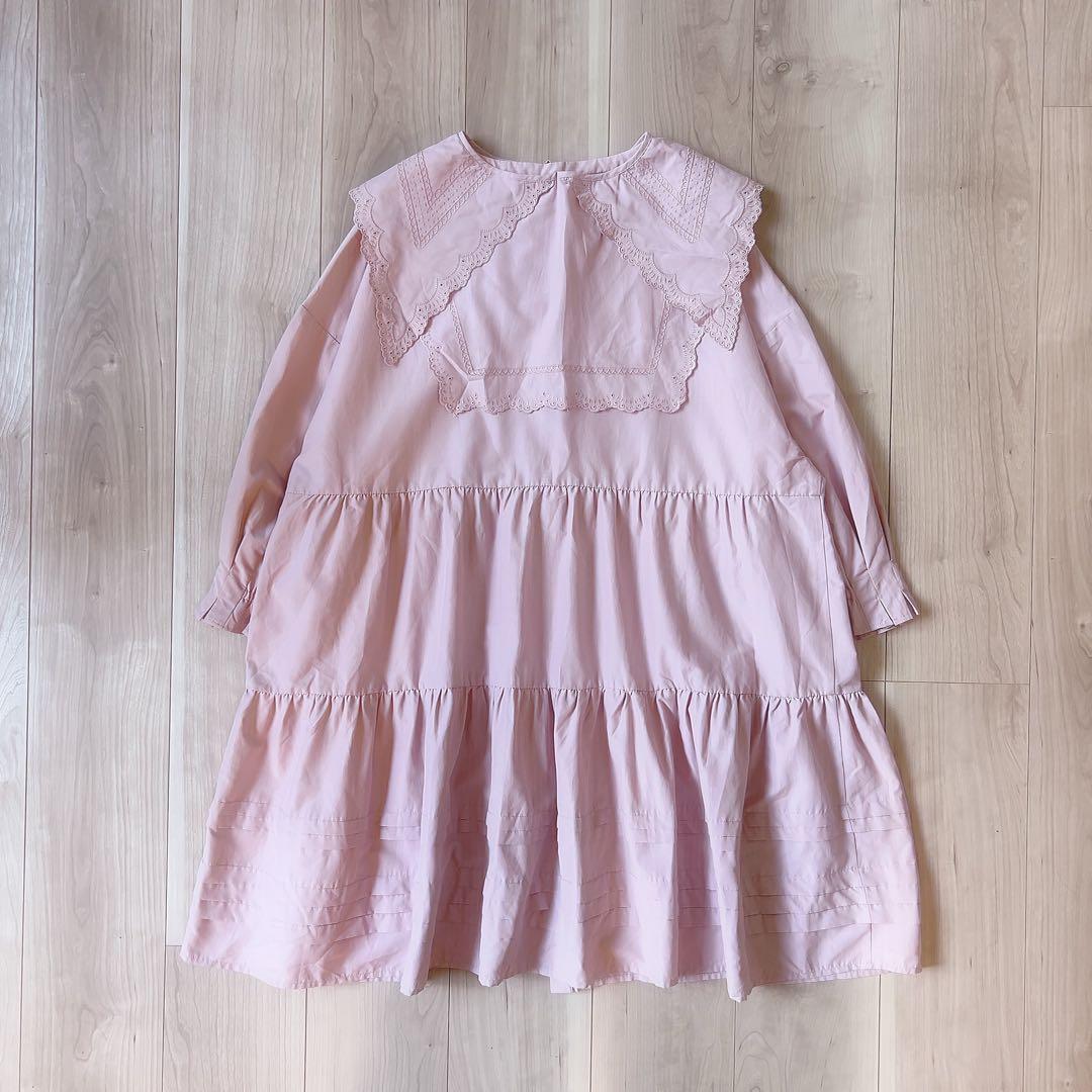 美品＊ローズティアラ 42 ビックカラーチュニック 襟取り外し可 ティアード