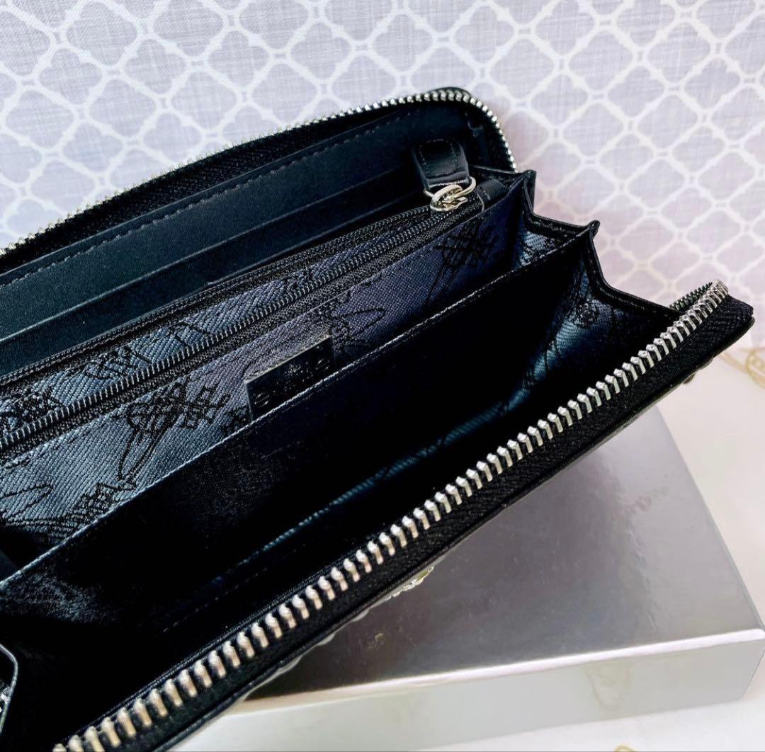 【内側に素敵な柄✩】Vivienne Westwood 長財布 マット黒