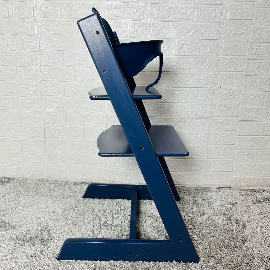 廃盤カラー　ストッケ　トリップトラップ　ダークブルー　ベビーセット付　S/N5