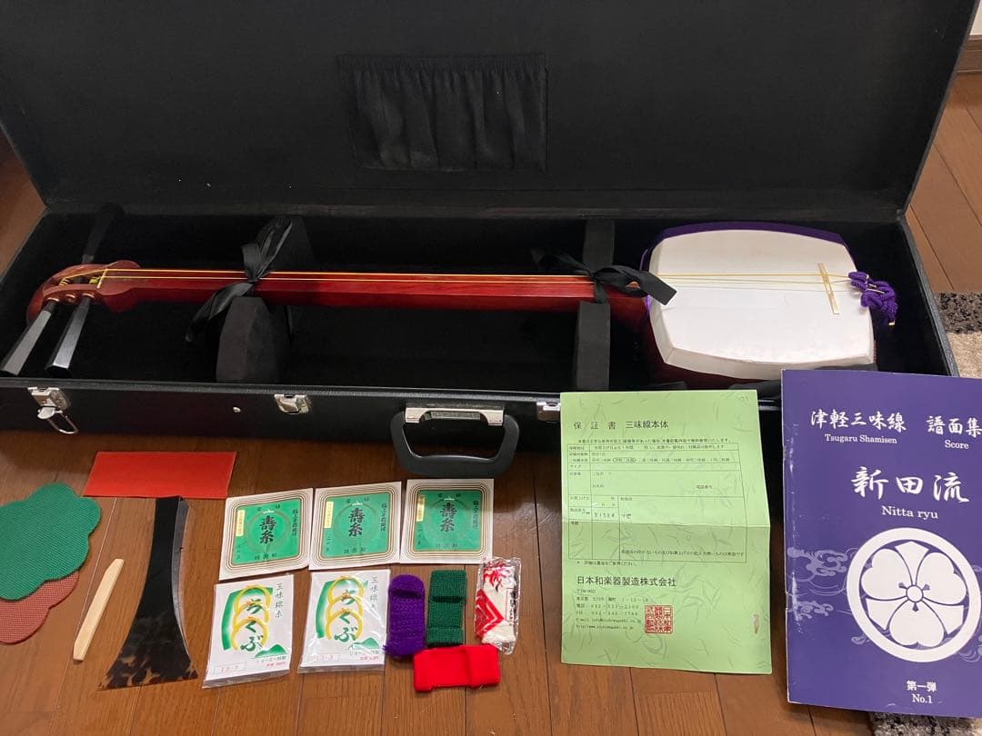 津軽三味線　左利き用　にちわ楽器製　合皮