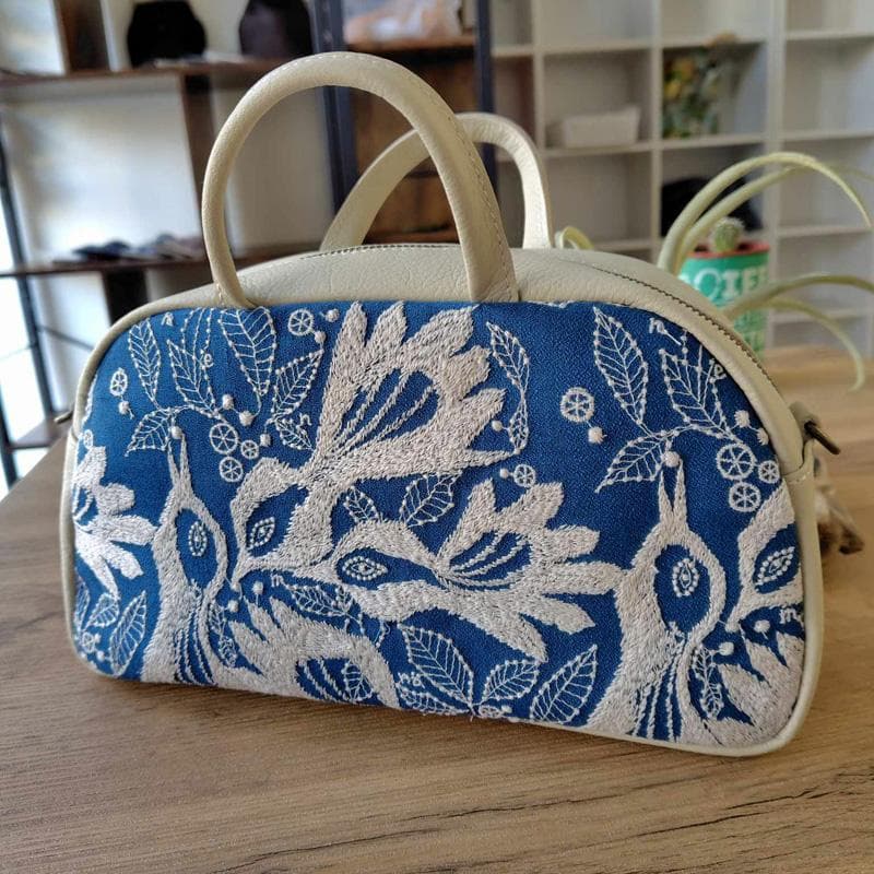 【SALE】ミナペルホネン/carnival カーニバルブルー/ラウンドボストン