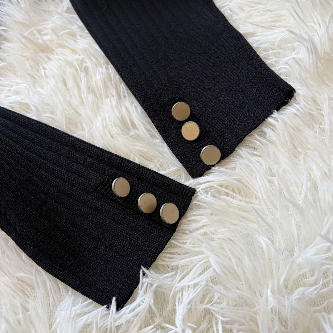 美品　ダイアグラム　スカーフネックニットワンピース　ブラック