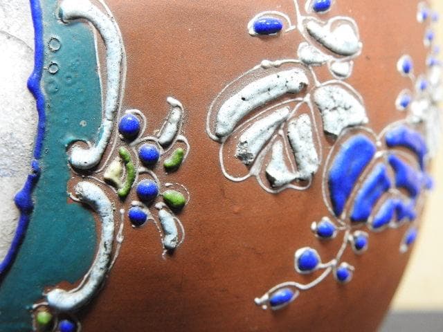 色絵万古花瓶　MA61