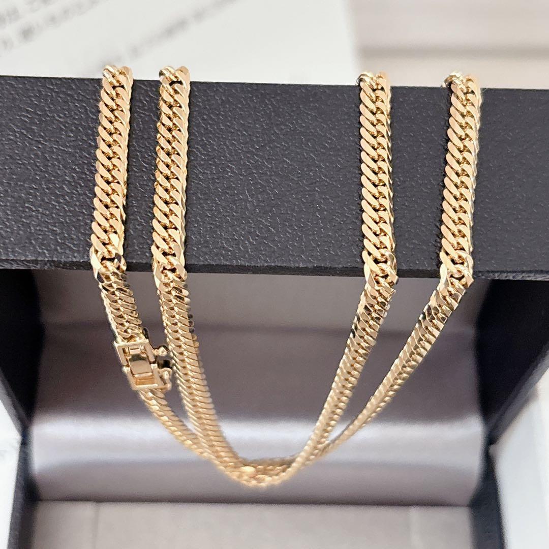 即決価格　ジュエリーツツミ　K18喜平ネックレス　Ｗ6面18.5g 地金変動価格