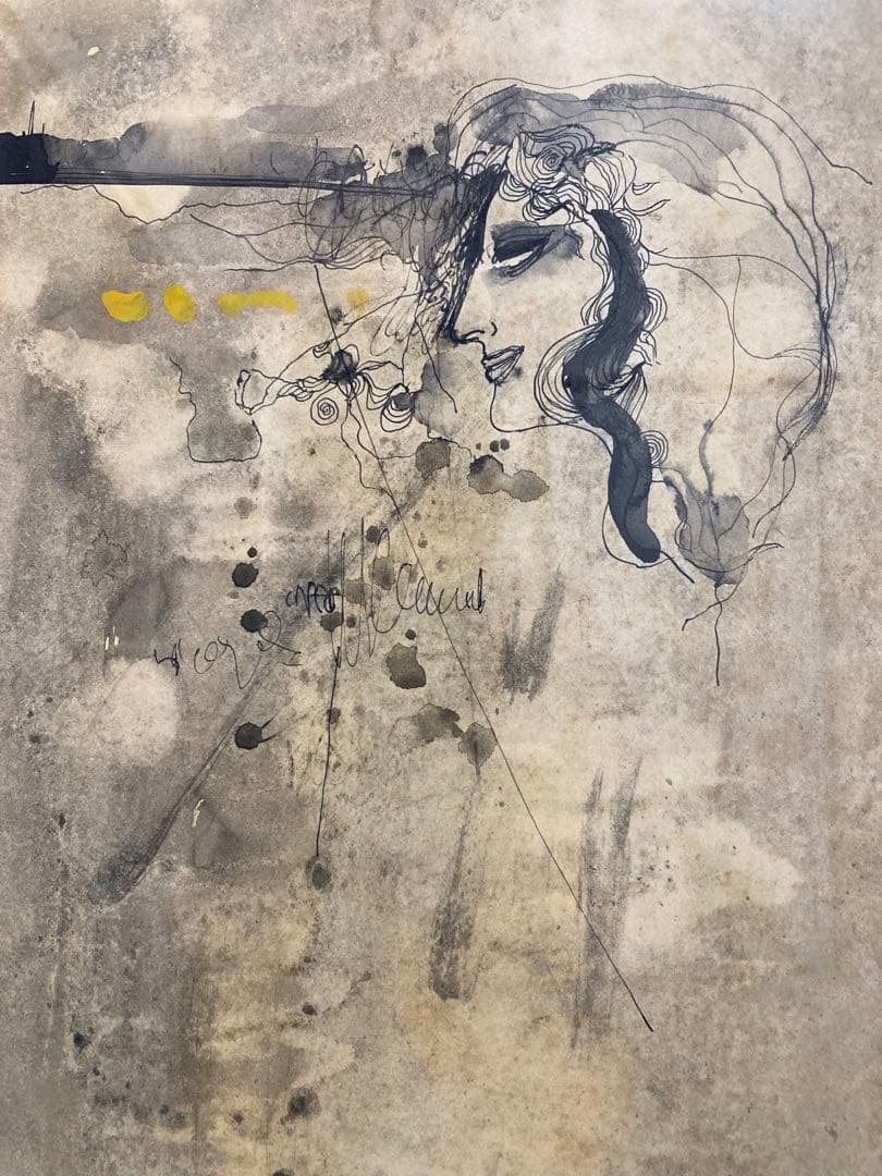 【真作保証】小貫政之助「女」水彩画 額装 抽象画 美人 絵画