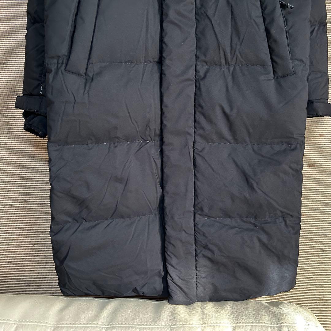 【ノースフェイス】ロングダウンコート　ベンチコート　XSブラック黒　刺繍　F5