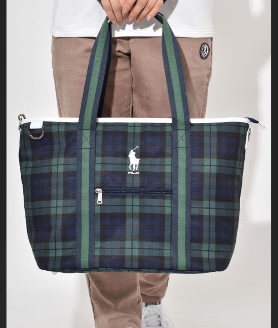 RLX チェック柄トートバッグ　ラルフローレン