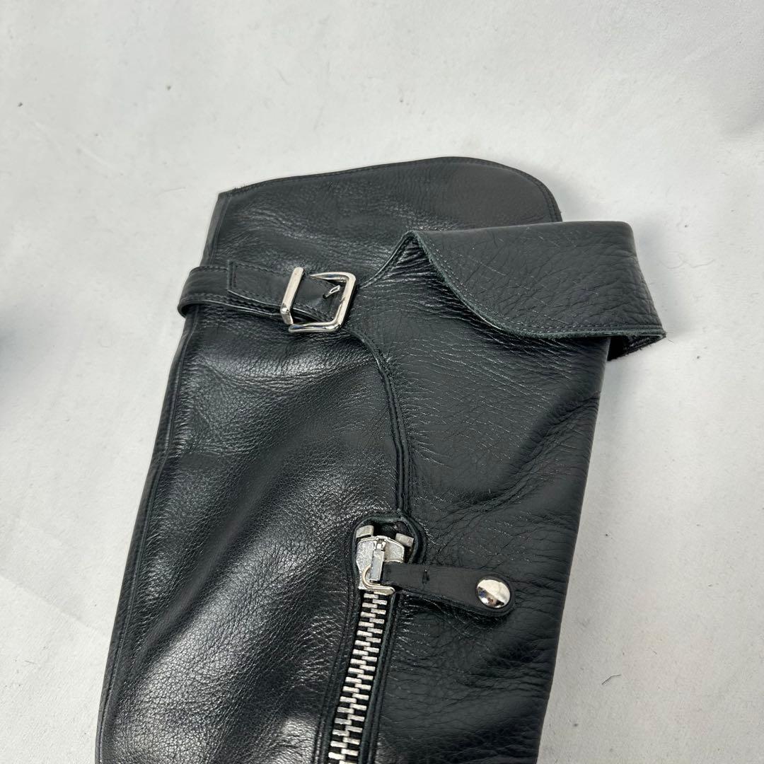 Y2K Archive 本革 ベルト ライダース ニーハイ ブーツ ブラック