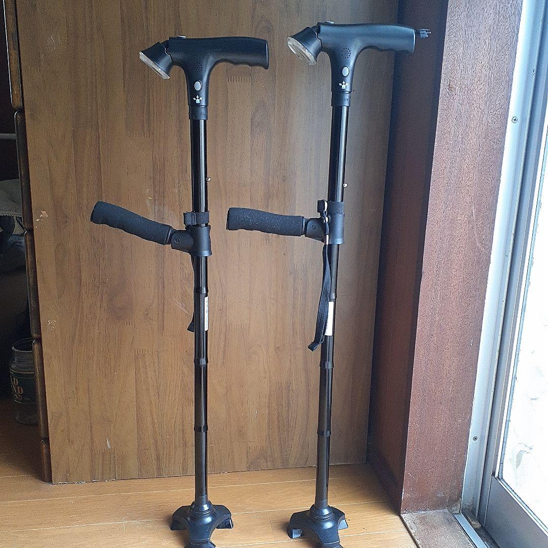 クレバーケーンショート(三点杖)　２本　 ライト付き