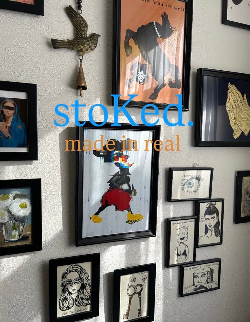 原画/抽象画/ポップアート/ストリートアート Positve Words 花