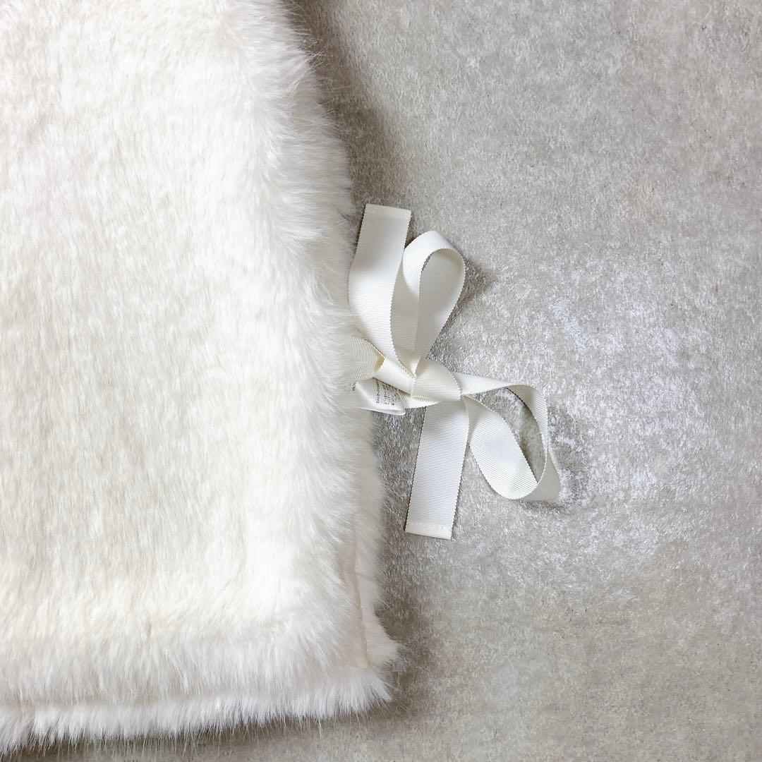 【極美品】イデアルーチェ　idealuce エコファーリボンベスト　ホワイト