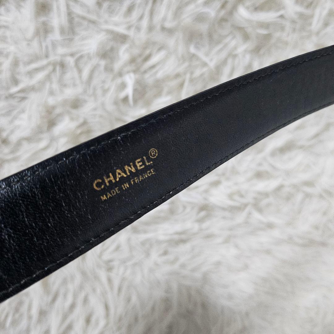 美品 CHANEL シャネル ベルト ゴールドバッグル フランス製