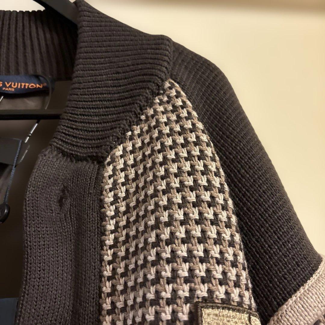 LVメンズ ニット ジャンパー ボタンコットンブレンドブルゾン 新品未使用