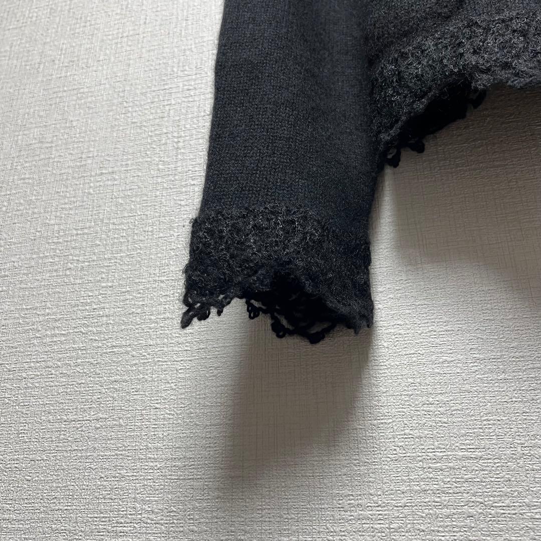 CHANEL シャネル レーストリミングカーディガン カシミヤモヘヤ 黒 06C