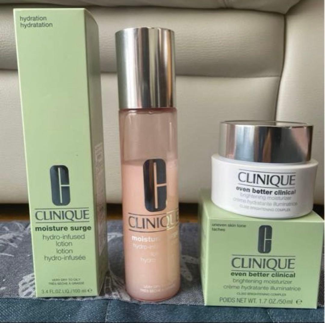 【クリニーク2点】モイスチャーサージハイドロローション　イーブンベタークリーム