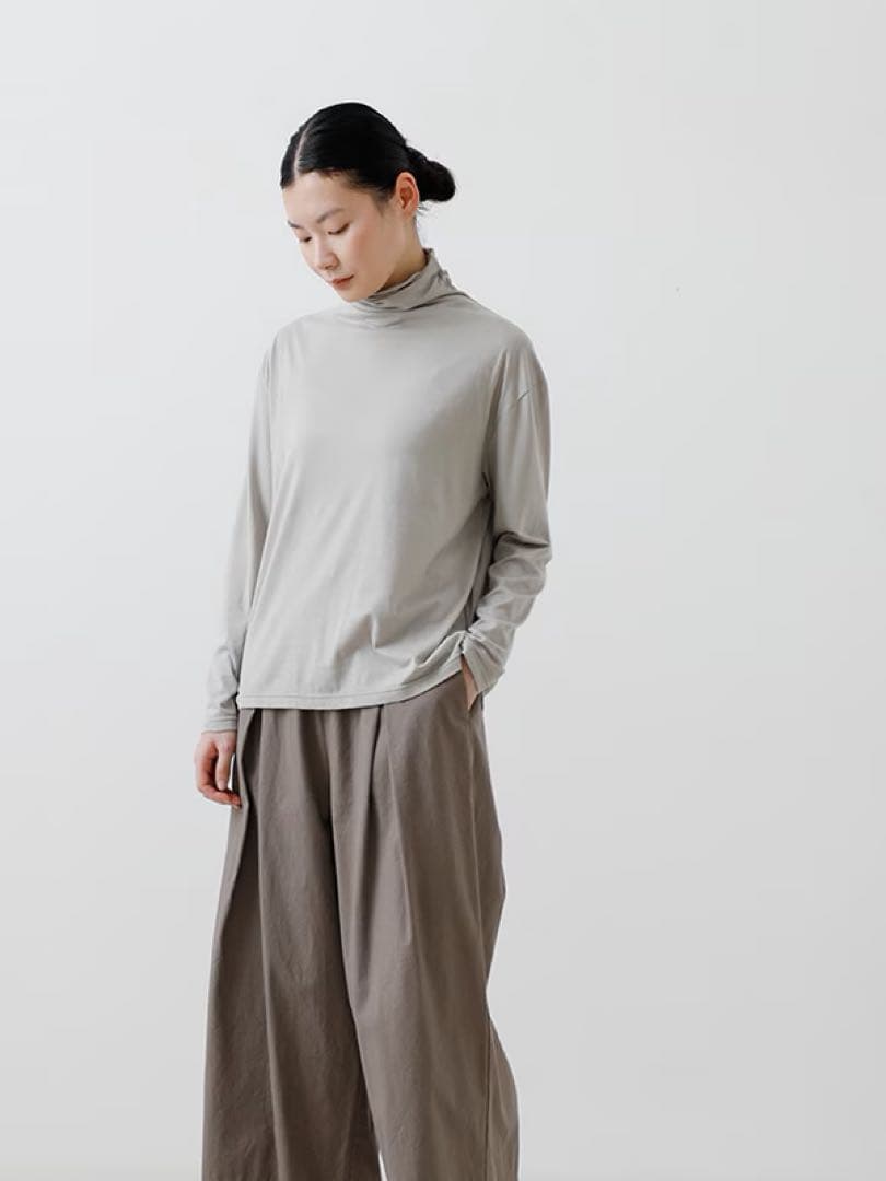 evam eva cut&sew turtleneck タートル長袖トップス