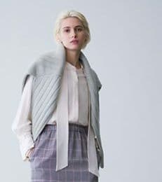 ✿　ebure ビスジョーゼットボウタイシャツブラウス