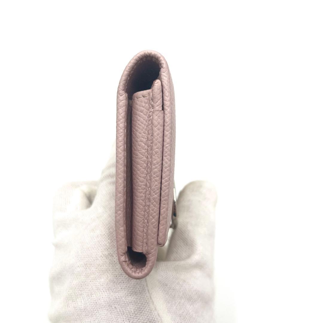 【極美品】ブルガリ 名刺入れ ビーゼロワン ロゴクリップ レザー ピンク