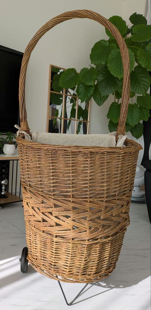 ☆アンティーク風ショッピングカート　バスケットカート/キャリー/かご