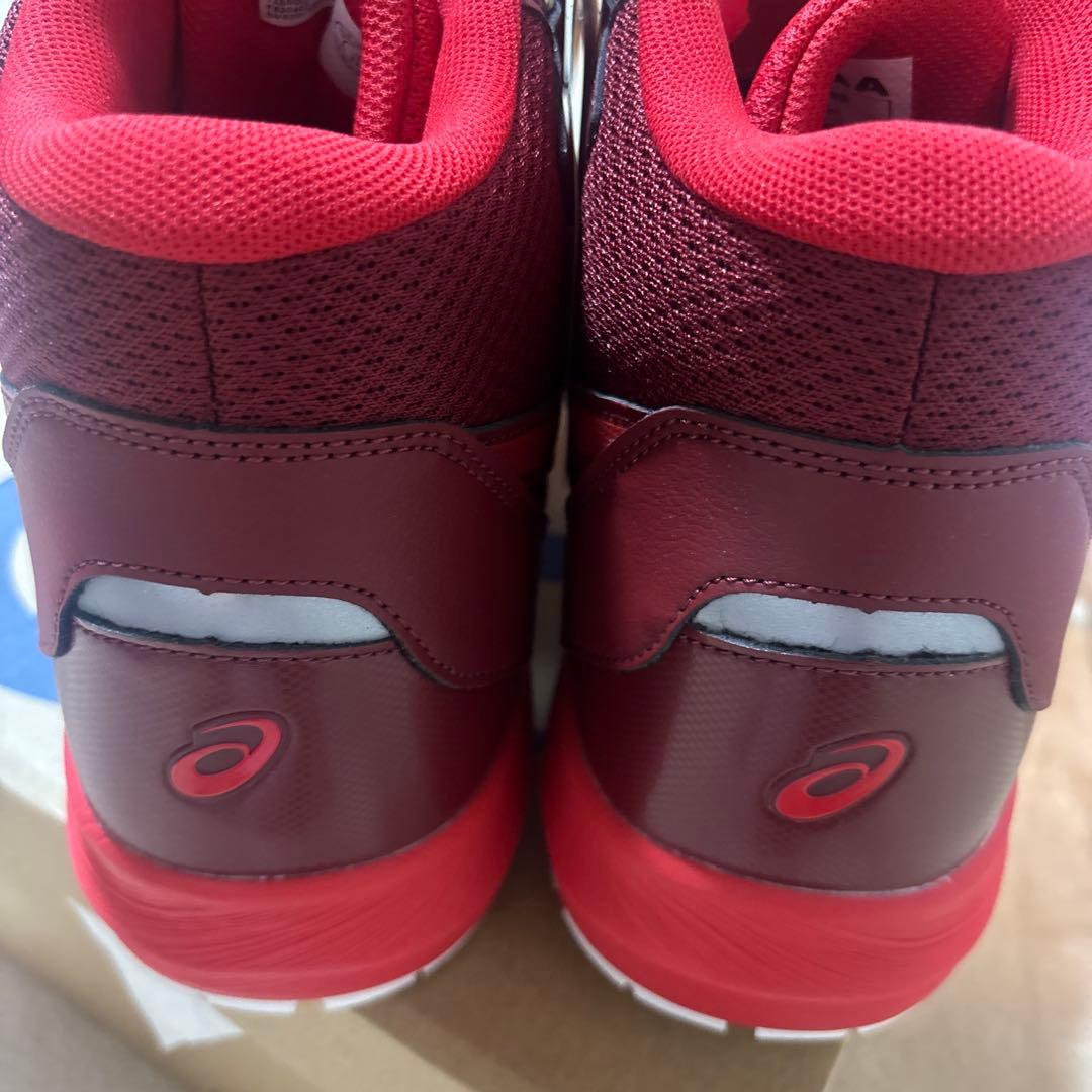 新品　未使用　ASICS ハイカット安全靴 レッド