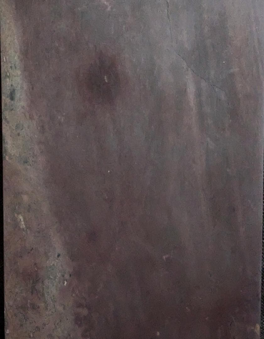 【端渓硯板　胭脂暈・蕉葉白・火捺・翡翠紋など】◆八吋◆上質箱◆旧麻子水巌坑美石