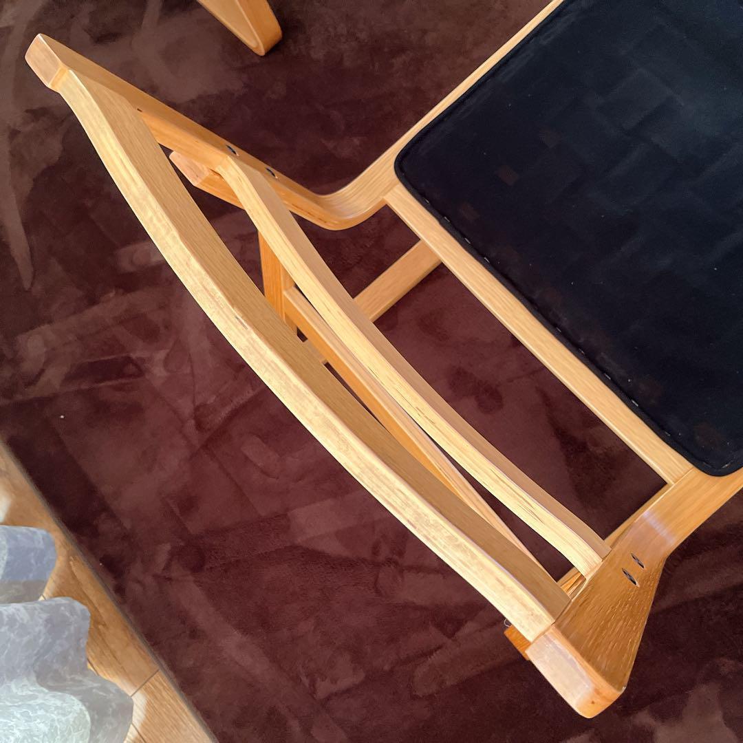 美品】無印良品　リビングでもダイニングでもつかえるソファチェア ブルー ①