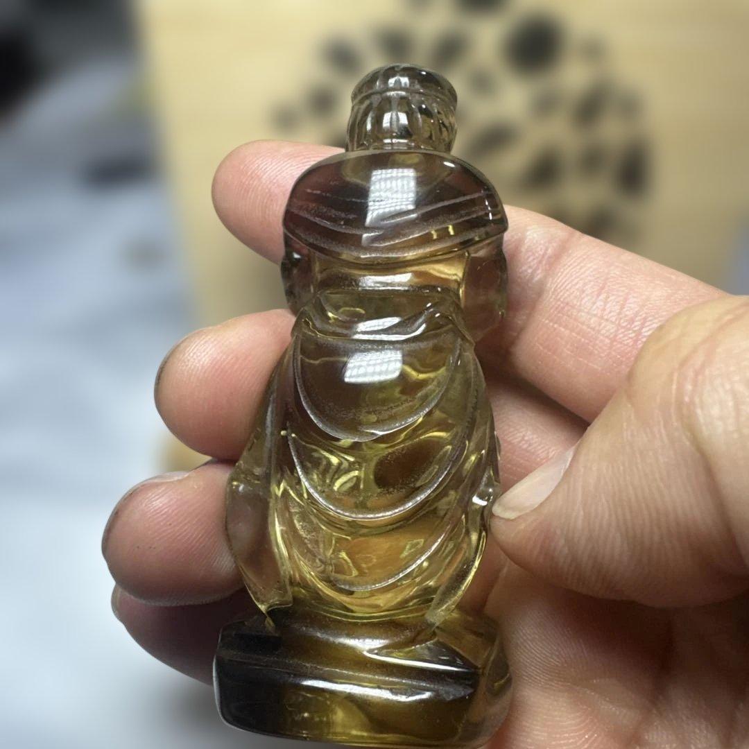 【高級品質】希少 スモーキーゼウスシトリン 不動明王 彫刻