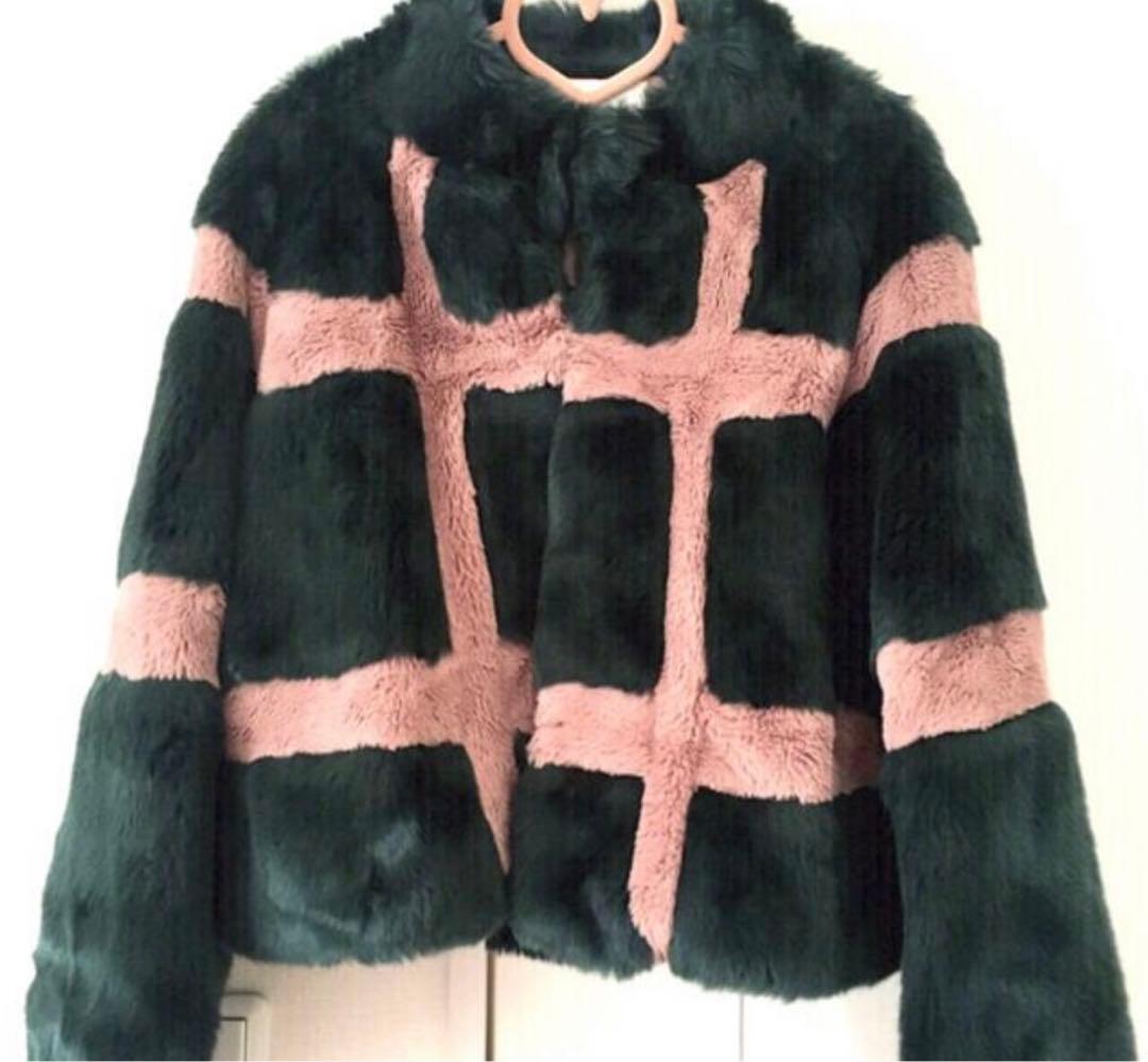 furfur エコファーチェック柄コート