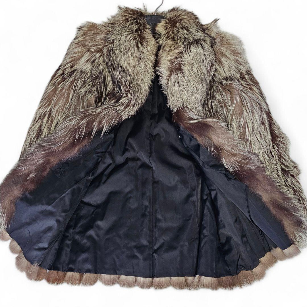 SAGA  毛皮フォックスファー　サガフォックス　セミロングコート