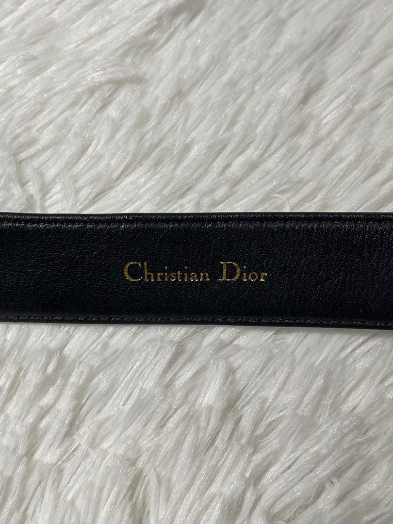 Christian Dior ディオール 本革 レザーベルト ブラック 仏製