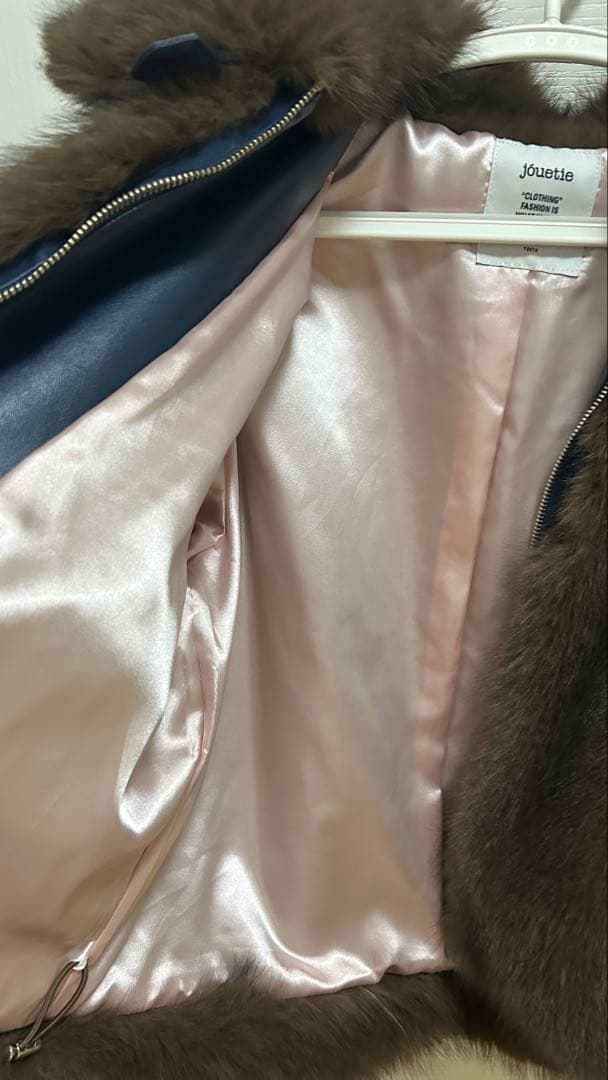 jouetie ベルトミドルファーコート ブラウン