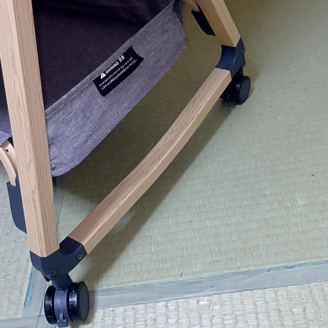 HZDMJ 折りたたみ　ベビーベッド　添い寝　グレー　取扱説明書・収納袋付属